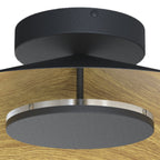 M8126 Orion Ceiling 40cm Round 20W LED Wood/Black