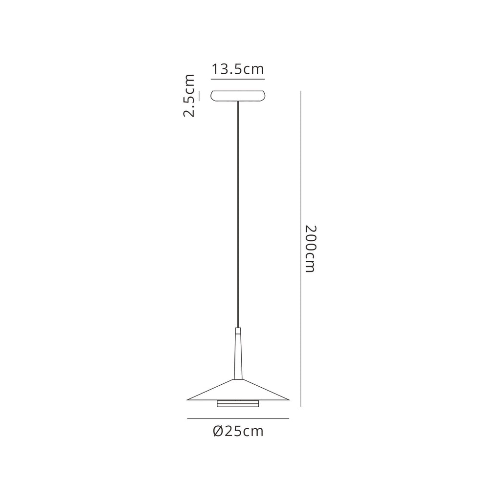 M7305 Orion 1 Light Pendant 8W LED Black/Antique Brass