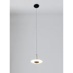 M7305 Orion 1 Light Pendant 8W LED Black/Antique Brass