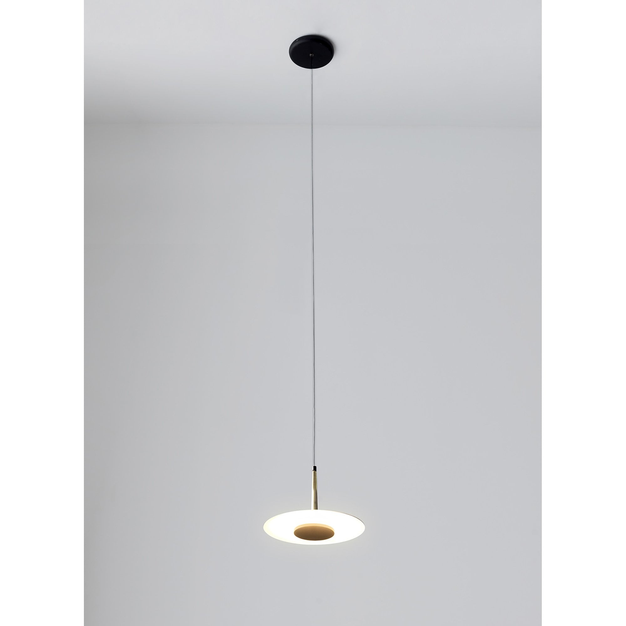 M7305 Orion 1 Light Pendant 8W LED Black/Antique Brass