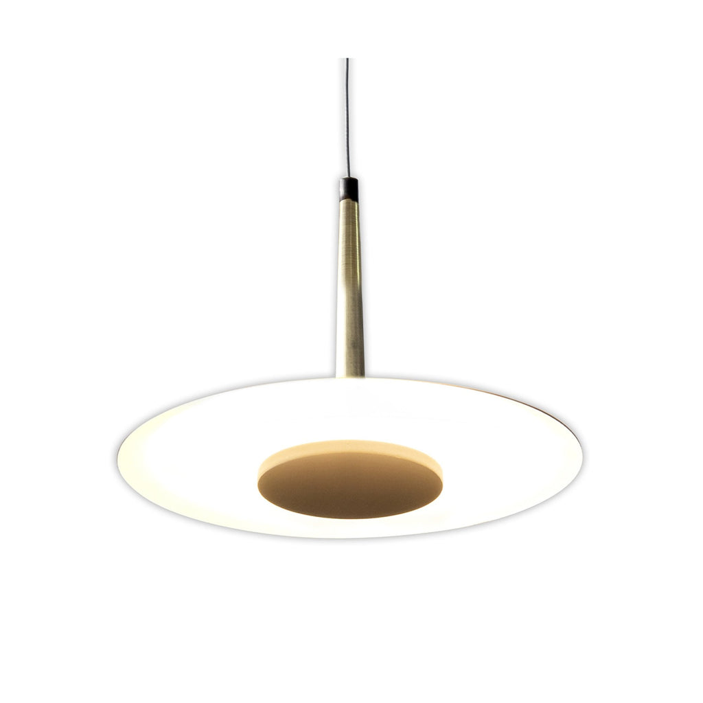 M7305 Orion 1 Light Pendant 8W LED Black/Antique Brass