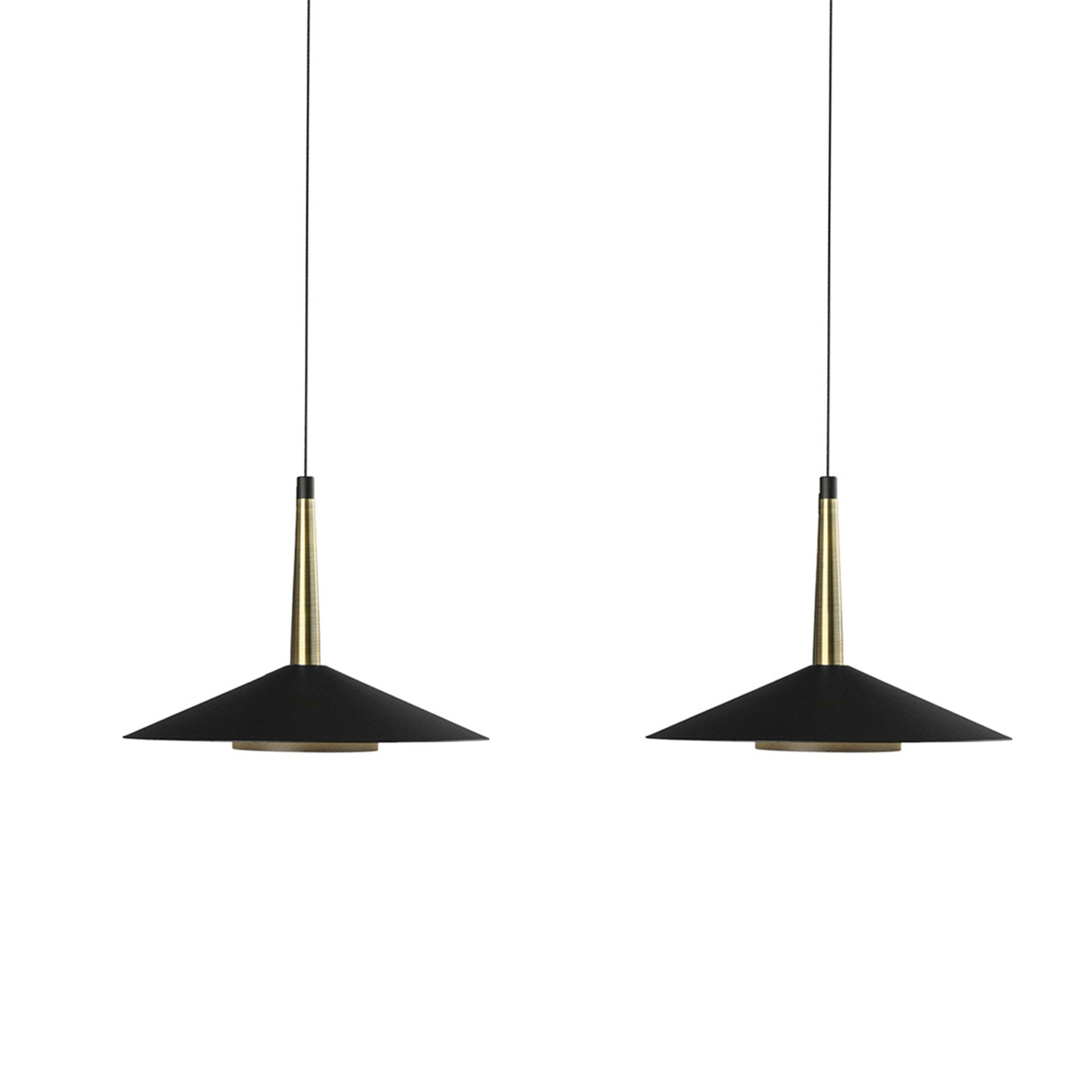M7475 Orion 3 Light Linear Pendant 24W LED Black/Antique Brass