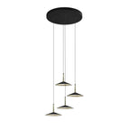 M7476 Orion 4 Light Round Pendant 32W LED Black/Antique Brass