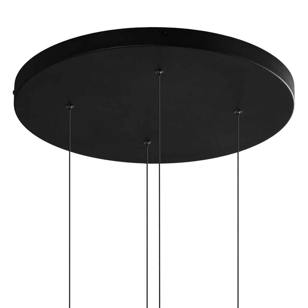 M7476 Orion 4 Light Round Pendant 32W LED Black/Antique Brass