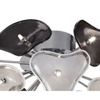 M0713 Otto Ceiling 21 Light G4 Polished Chrome/Frosted Glass/Black Glass