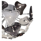 M0713 Otto Ceiling 21 Light G4 Polished Chrome/Frosted Glass/Black Glass