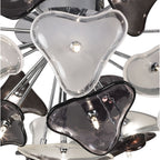 M0713 Otto Ceiling 21 Light G4 Polished Chrome/Frosted Glass/Black Glass