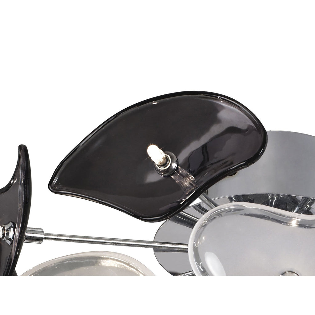 M0713 Otto Ceiling 21 Light G4 Polished Chrome/Frosted Glass/Black Glass