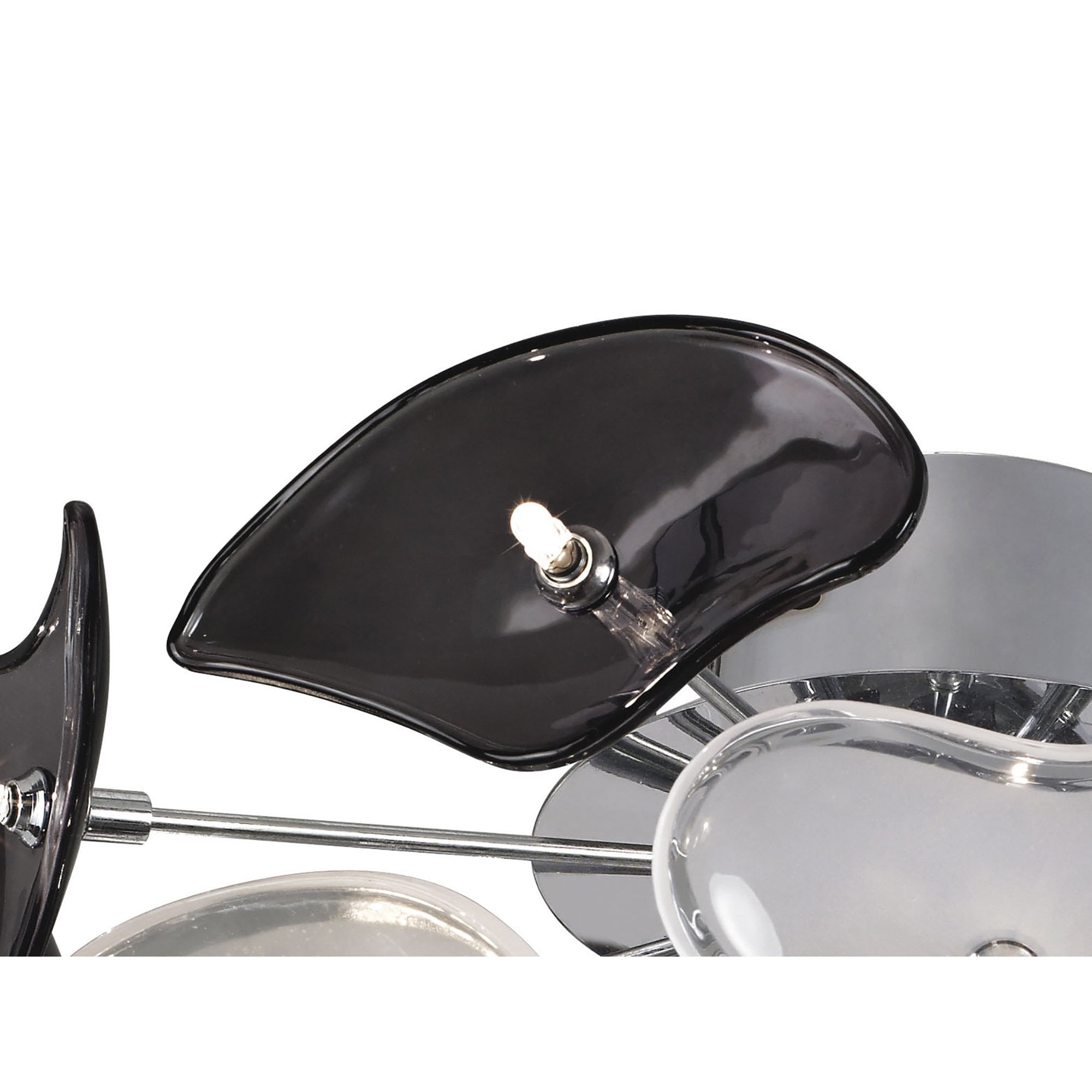 M0713 Otto Ceiling 21 Light G4 Polished Chrome/Frosted Glass/Black Glass