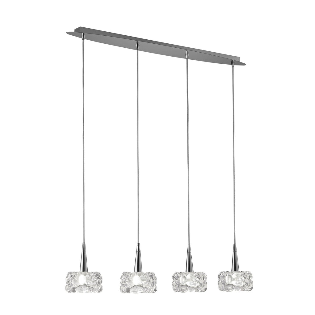 M3920 O2 Linear Pendant 4 Light G9 Line Polished Chrome