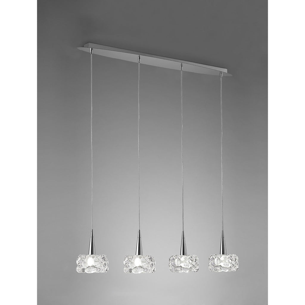 M3920 O2 Linear Pendant 4 Light G9 Line Polished Chrome
