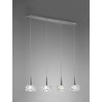 M3920 O2 Linear Pendant 4 Light G9 Line Polished Chrome