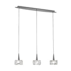M3921 O2 Linear Pendant 3 Light G9 Line Small Polished Chrome