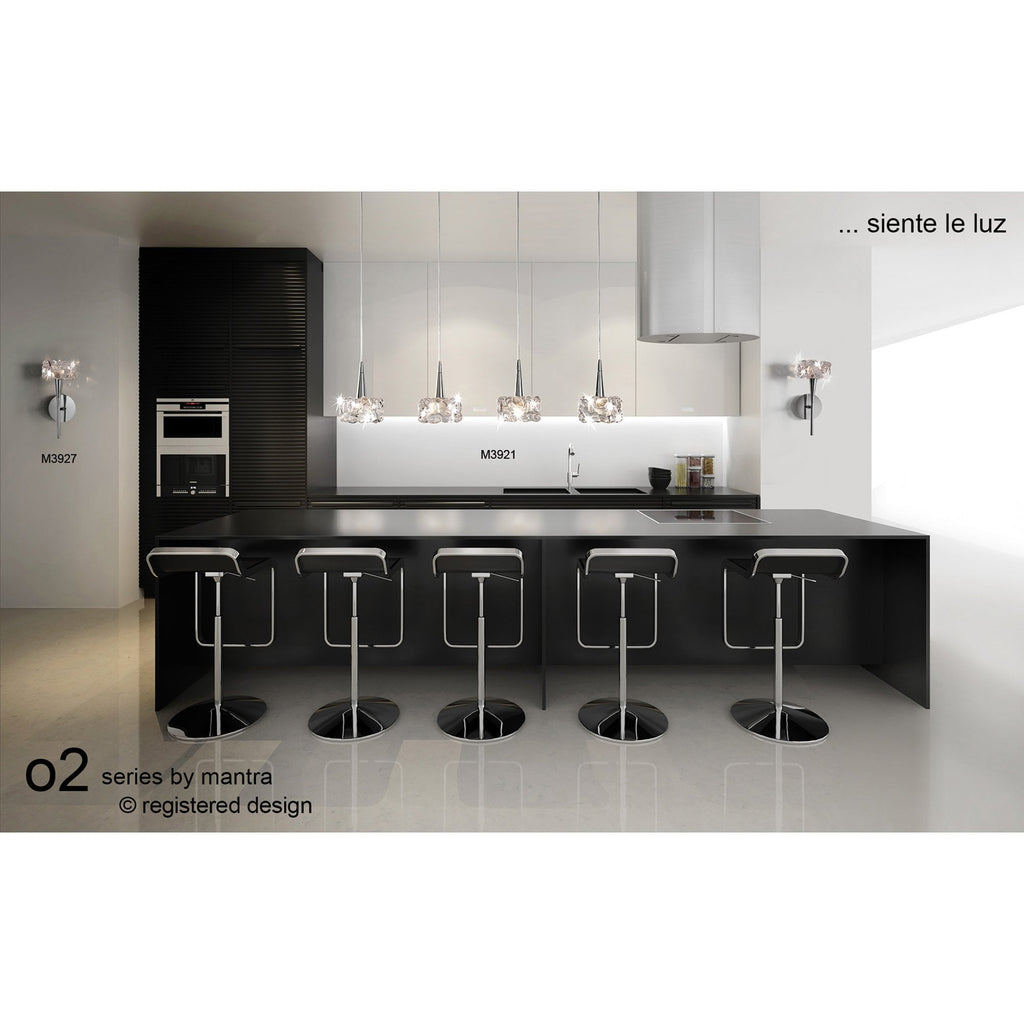 M3921 O2 Linear Pendant 3 Light G9 Line Small Polished Chrome