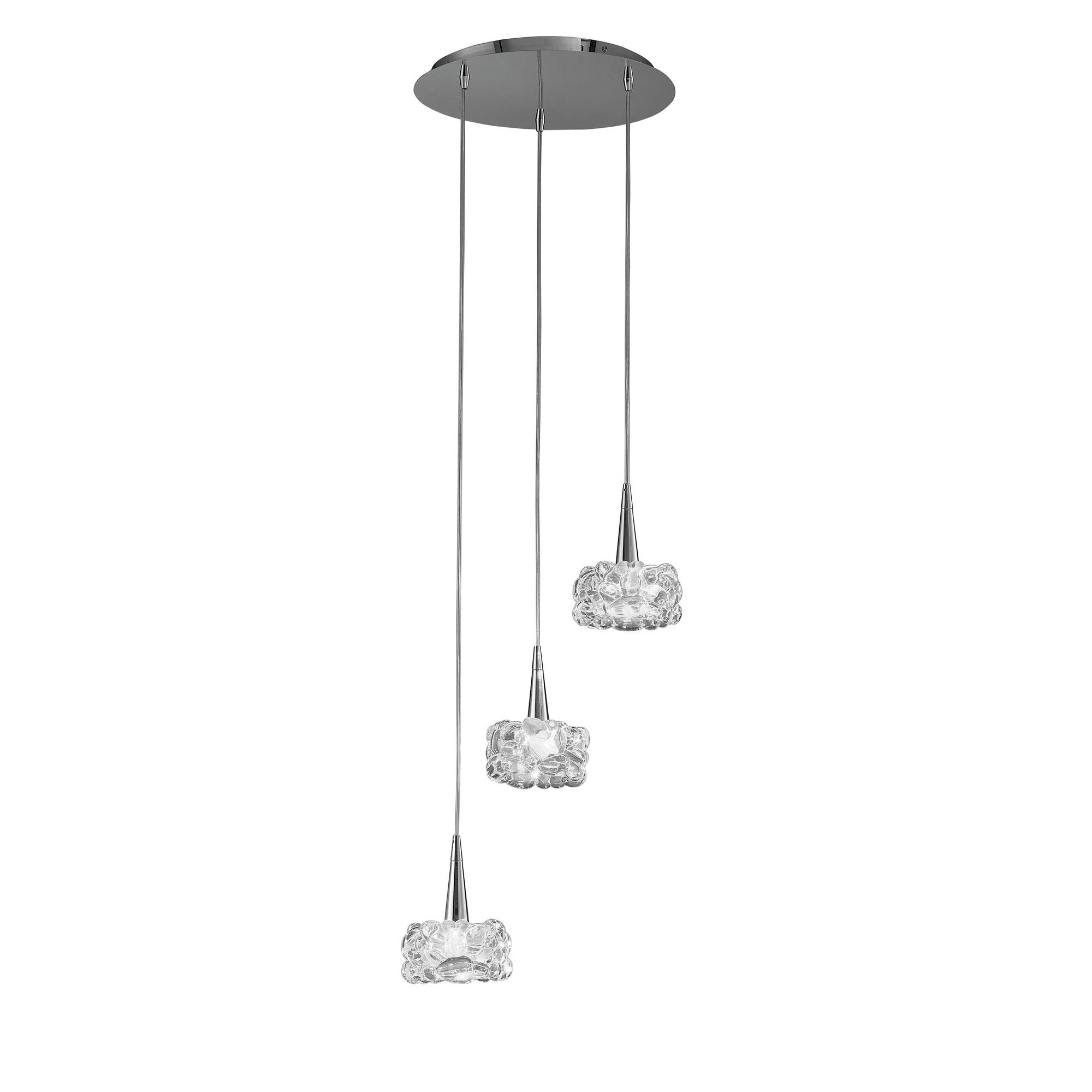 M3922 O2 Pendant 3 Light G9 Polished Chrome