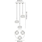 M3922 O2 Pendant 3 Light G9 Polished Chrome