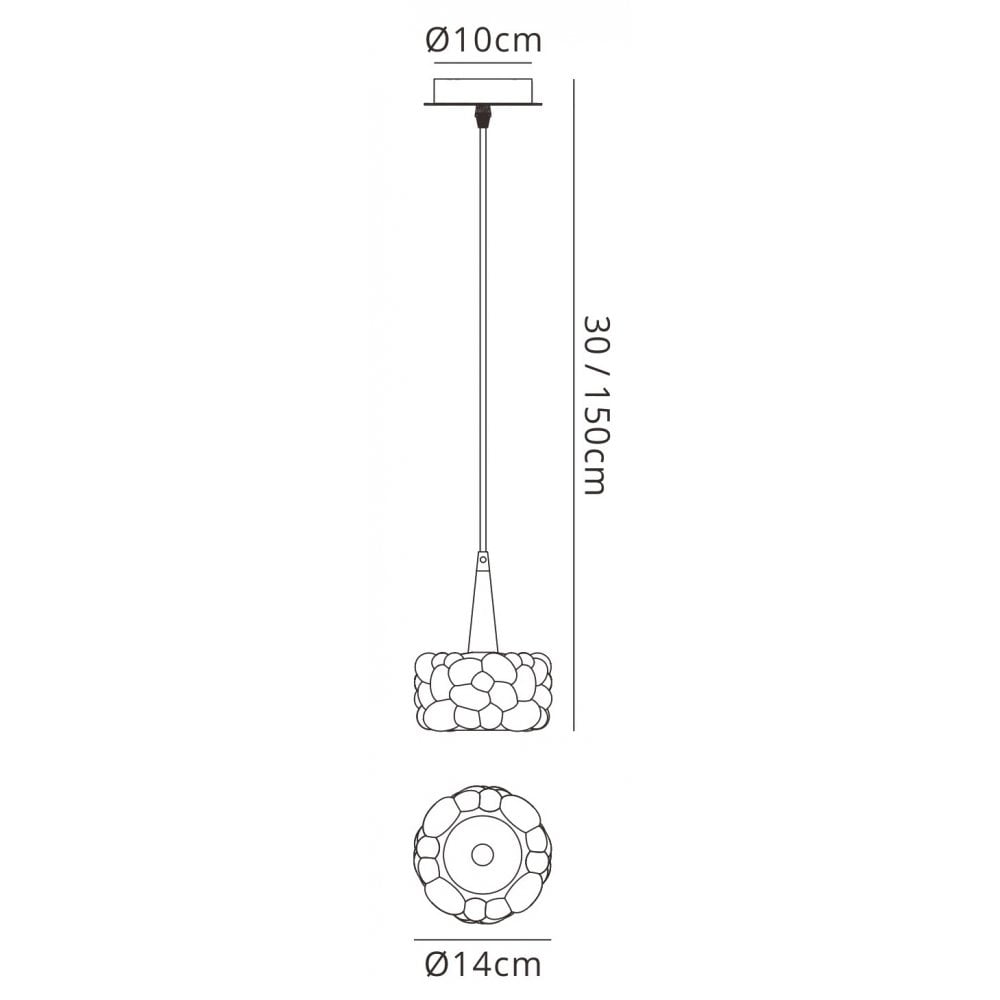 M3923 O2 Pendant 1 Light G9 Small Polished Chrome