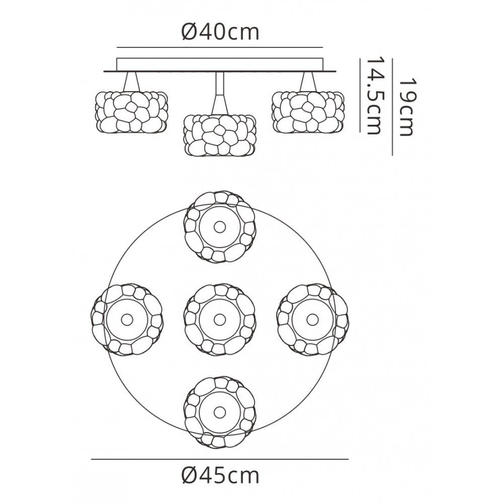 M3924 O2 Flush Ceiling 5 Light G9 Polished Chrome