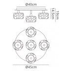 M3924 O2 Flush Ceiling 5 Light G9 Polished Chrome
