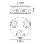 M3925 O2 Flush Ceiling 3 Light G9 Small Polished Chrome