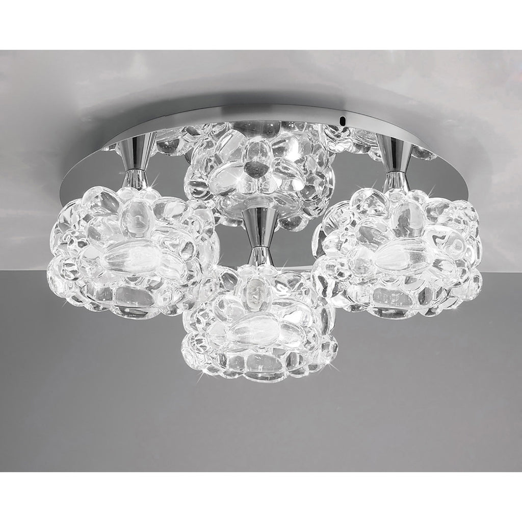 M3925 O2 Flush Ceiling 3 Light G9 Small Polished Chrome