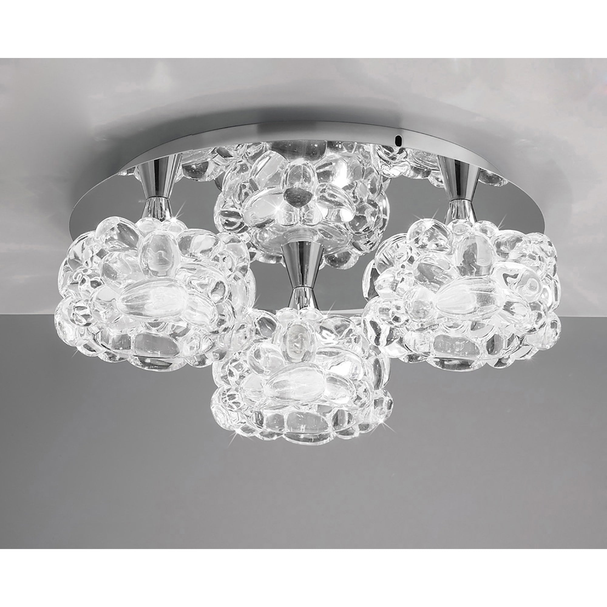M3925 O2 Flush Ceiling 3 Light G9 Small Polished Chrome