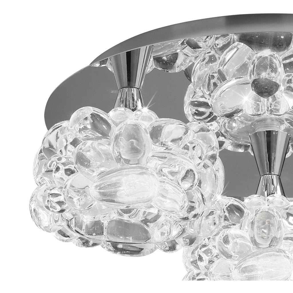 M3925 O2 Flush Ceiling 3 Light G9 Small Polished Chrome