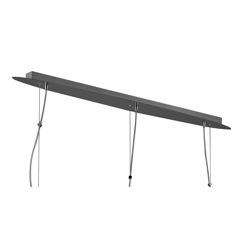M3931 O2 Linear Pendant 3 Light E27 Line Large Polished Chrome