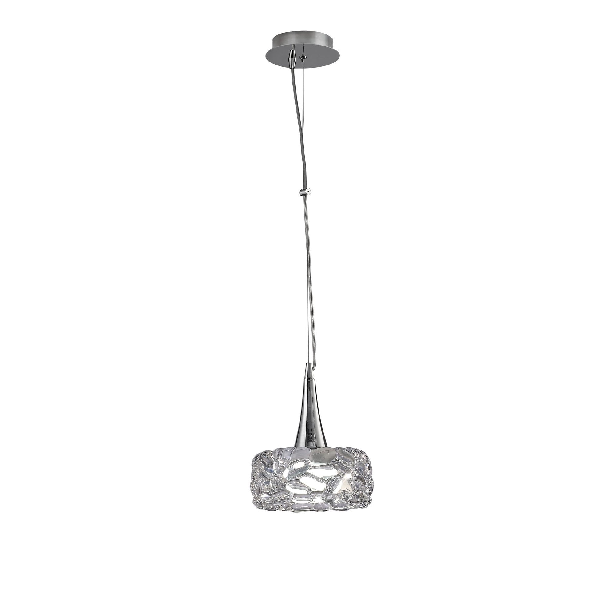 M3933 O2 Pendant 1 Light E27 Large Polished Chrome