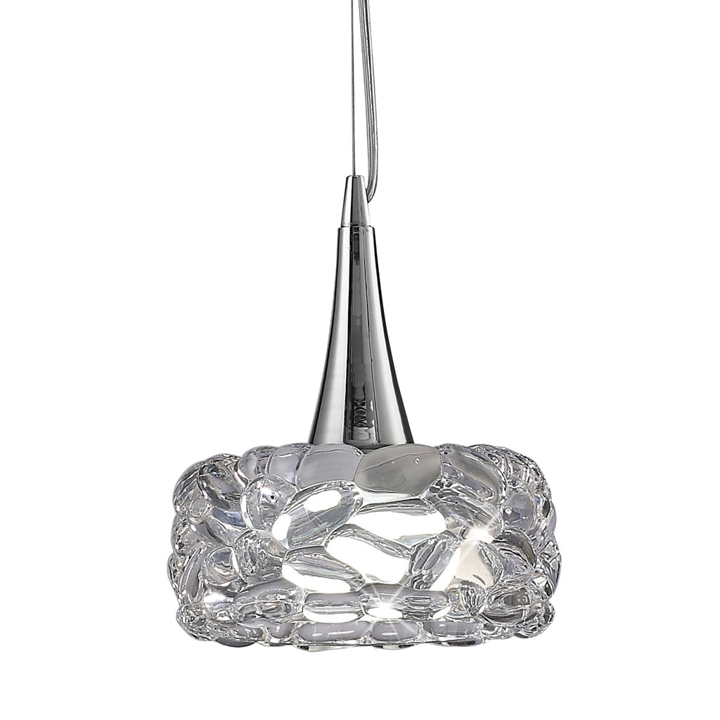 M3933 O2 Pendant 1 Light E27 Large Polished Chrome