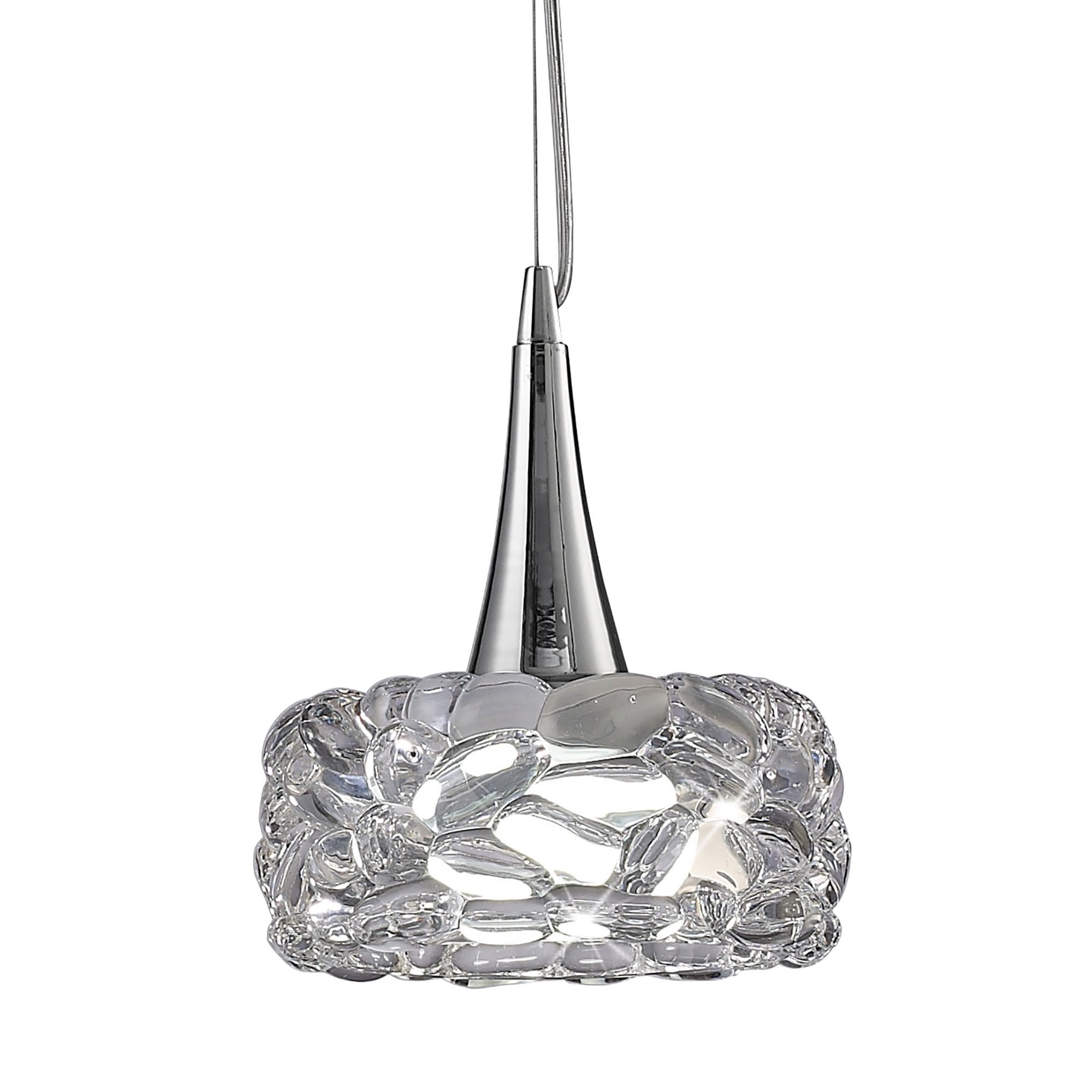 M3933 O2 Pendant 1 Light E27 Large Polished Chrome