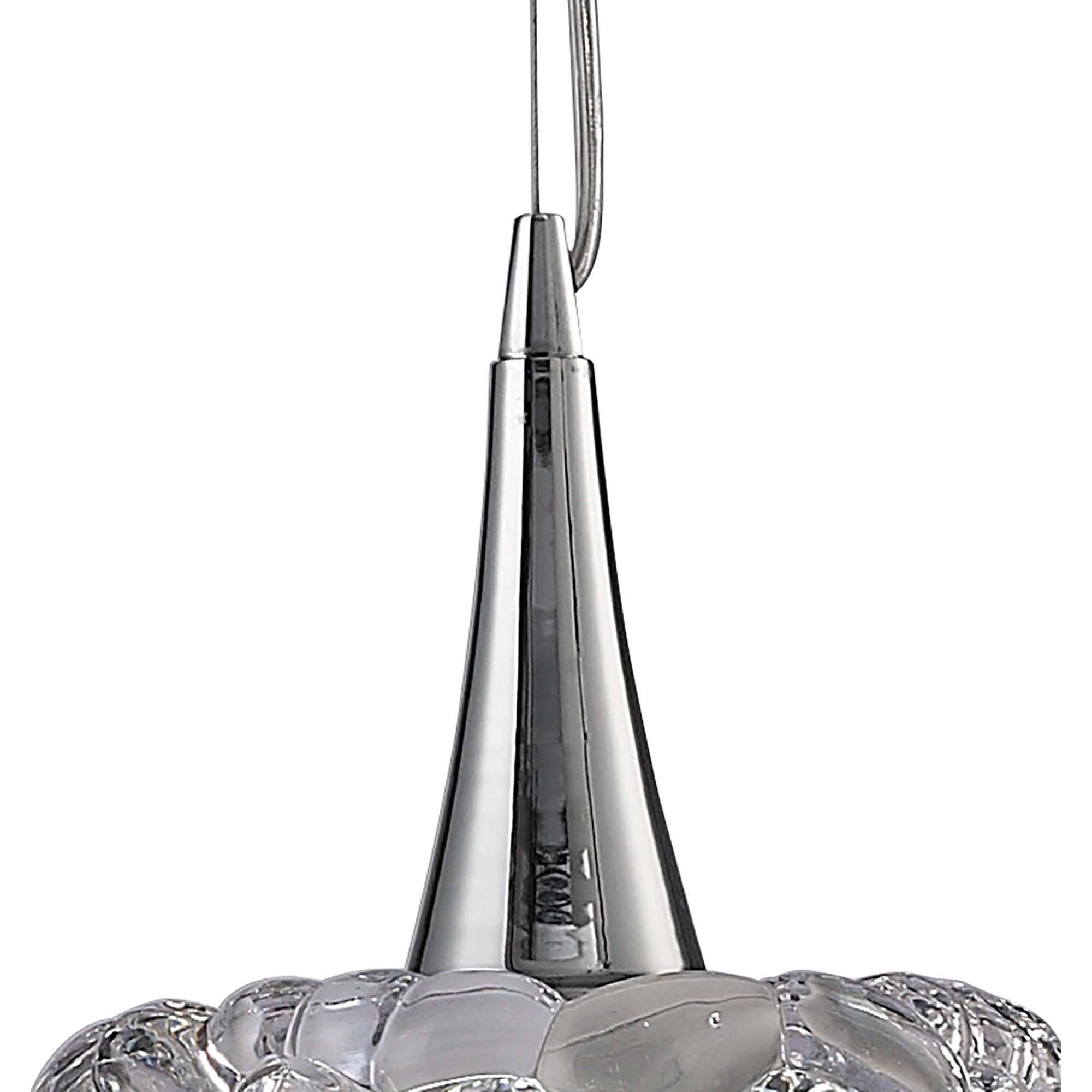 M3933 O2 Pendant 1 Light E27 Large Polished Chrome