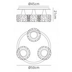 M3935 O2 Flush Ceiling 3 Light E27 Large Polished Chrome
