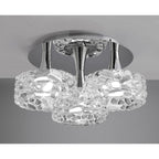 M3935 O2 Flush Ceiling 3 Light E27 Large Polished Chrome