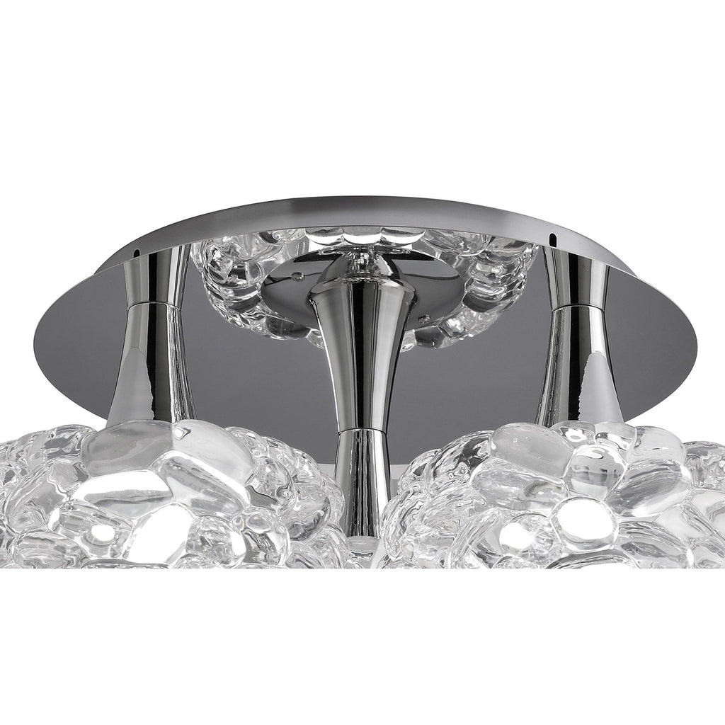 M3935 O2 Flush Ceiling 3 Light E27 Large Polished Chrome