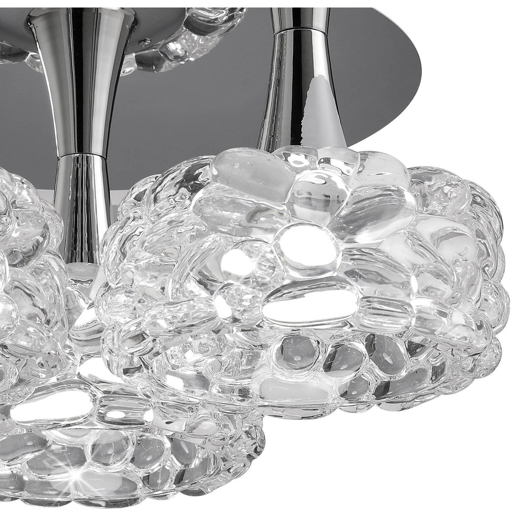 M3935 O2 Flush Ceiling 3 Light E27 Large Polished Chrome