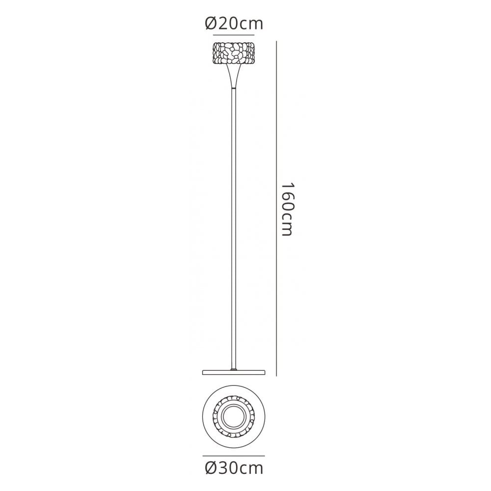 M3939 O2 Floor Lamp 1 Light E27 Polished Chrome