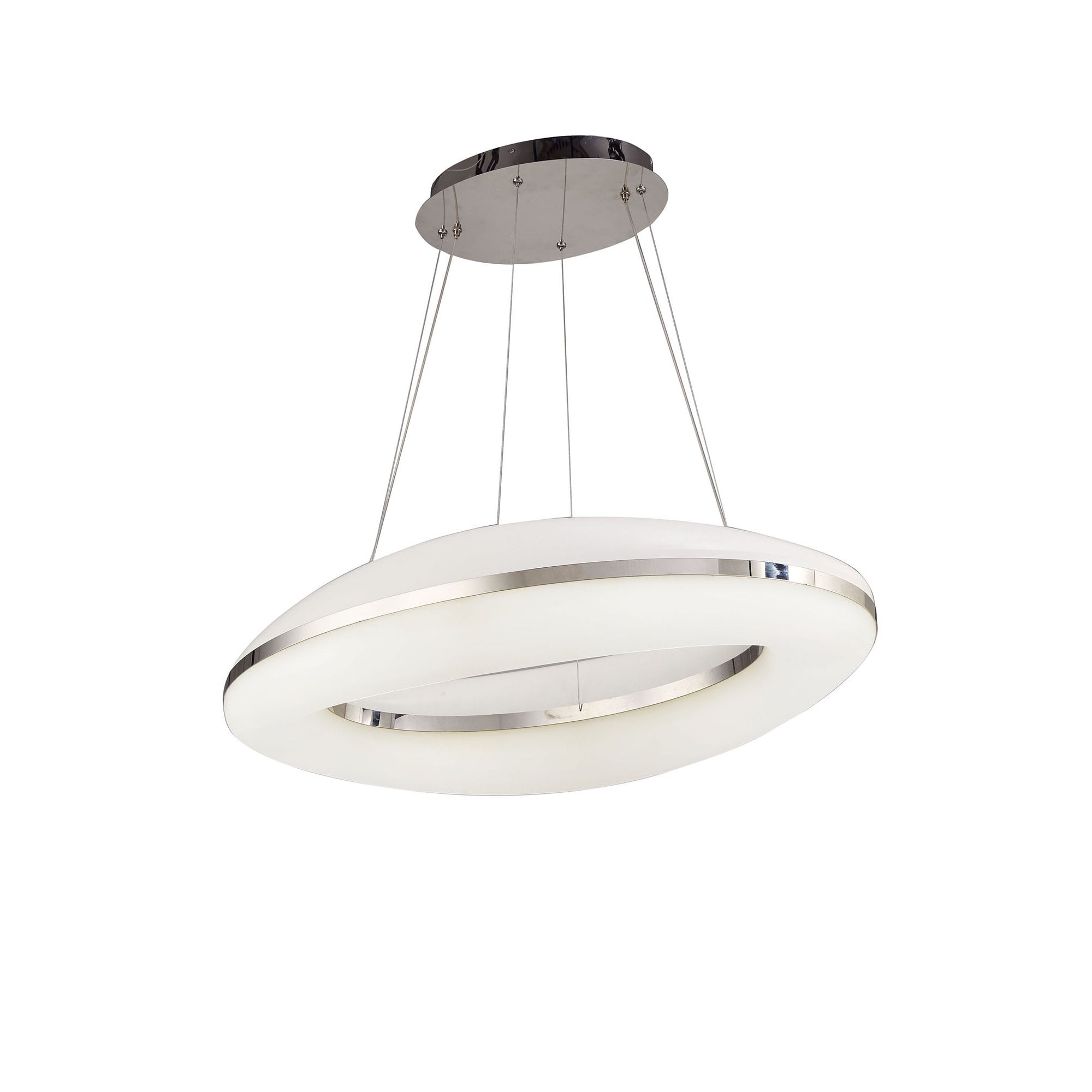 M4900 Oakley Oval Pendant 80W LED Polished Chrome / Frosted Acrylic