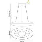 M4900 Oakley Oval Pendant 80W LED Polished Chrome / Frosted Acrylic