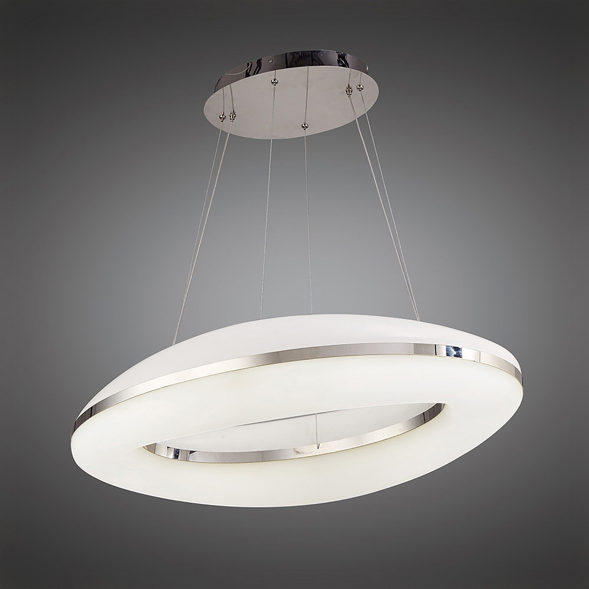 M4900 Oakley Oval Pendant 80W LED Polished Chrome / Frosted Acrylic