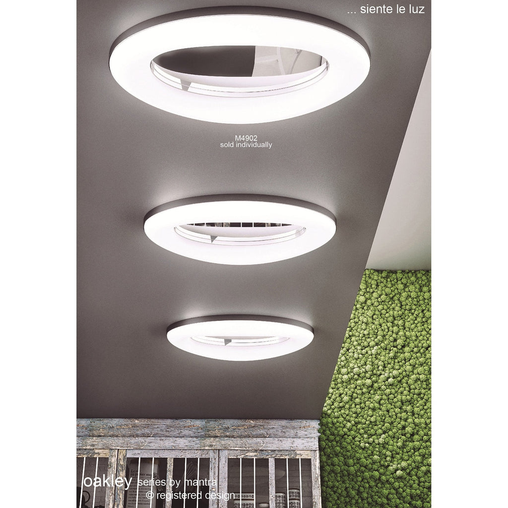 M4900 Oakley Oval Pendant 80W LED Polished Chrome / Frosted Acrylic