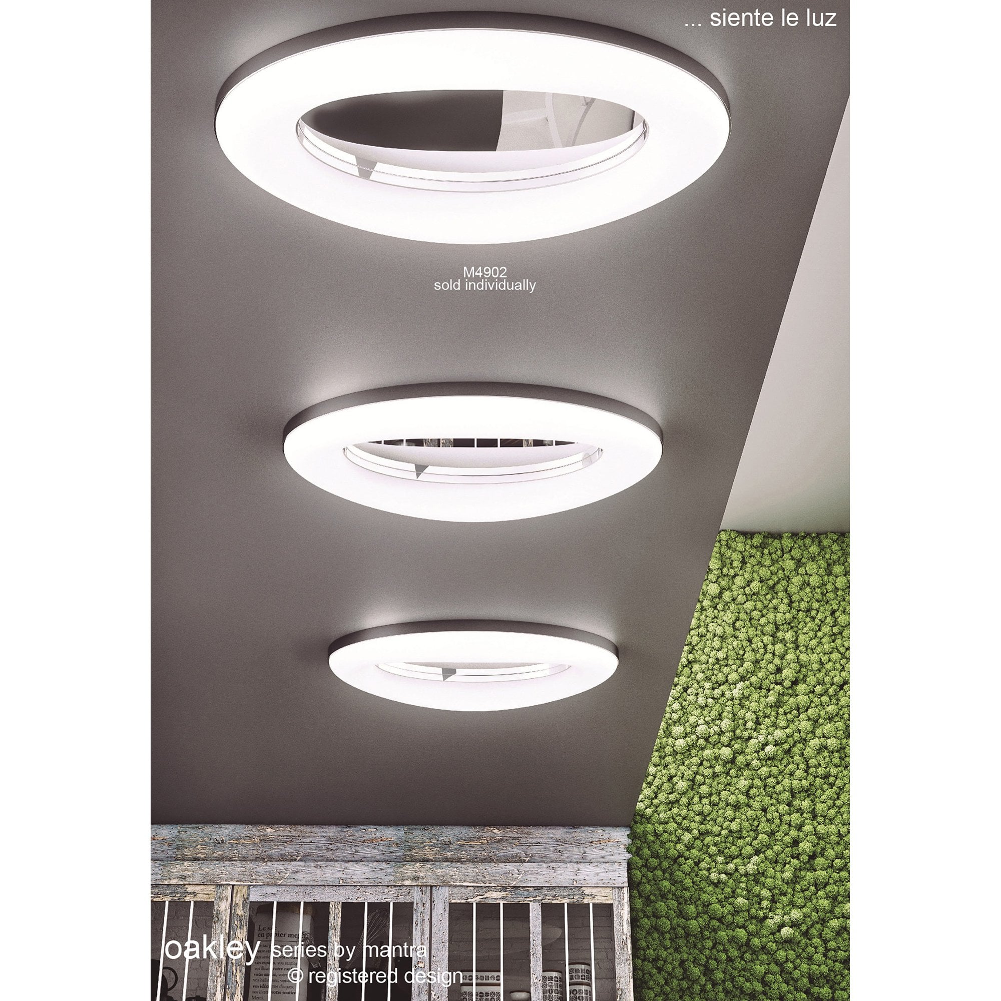M4900 Oakley Oval Pendant 80W LED Polished Chrome / Frosted Acrylic