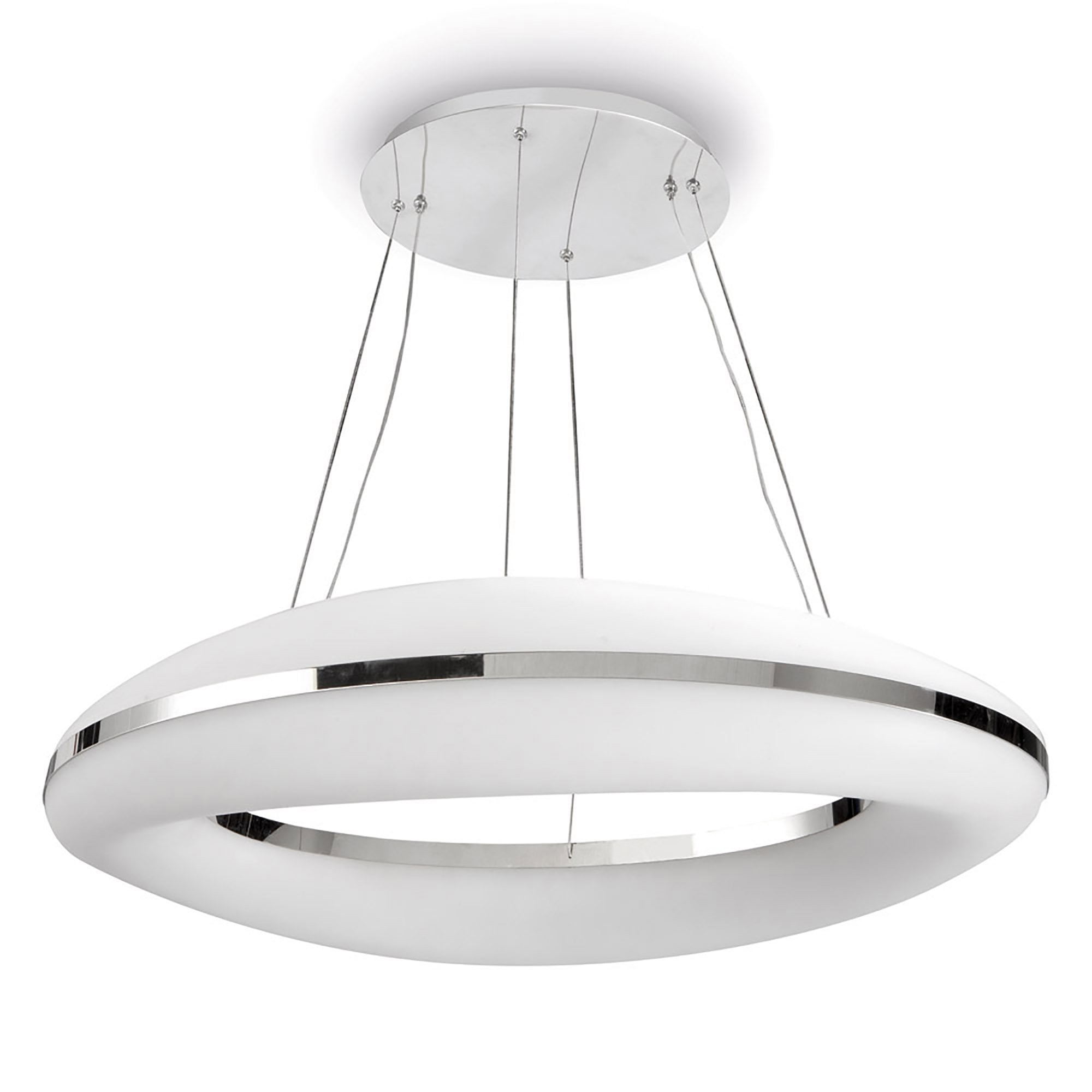 M4900 Oakley Oval Pendant 80W LED Polished Chrome / Frosted Acrylic