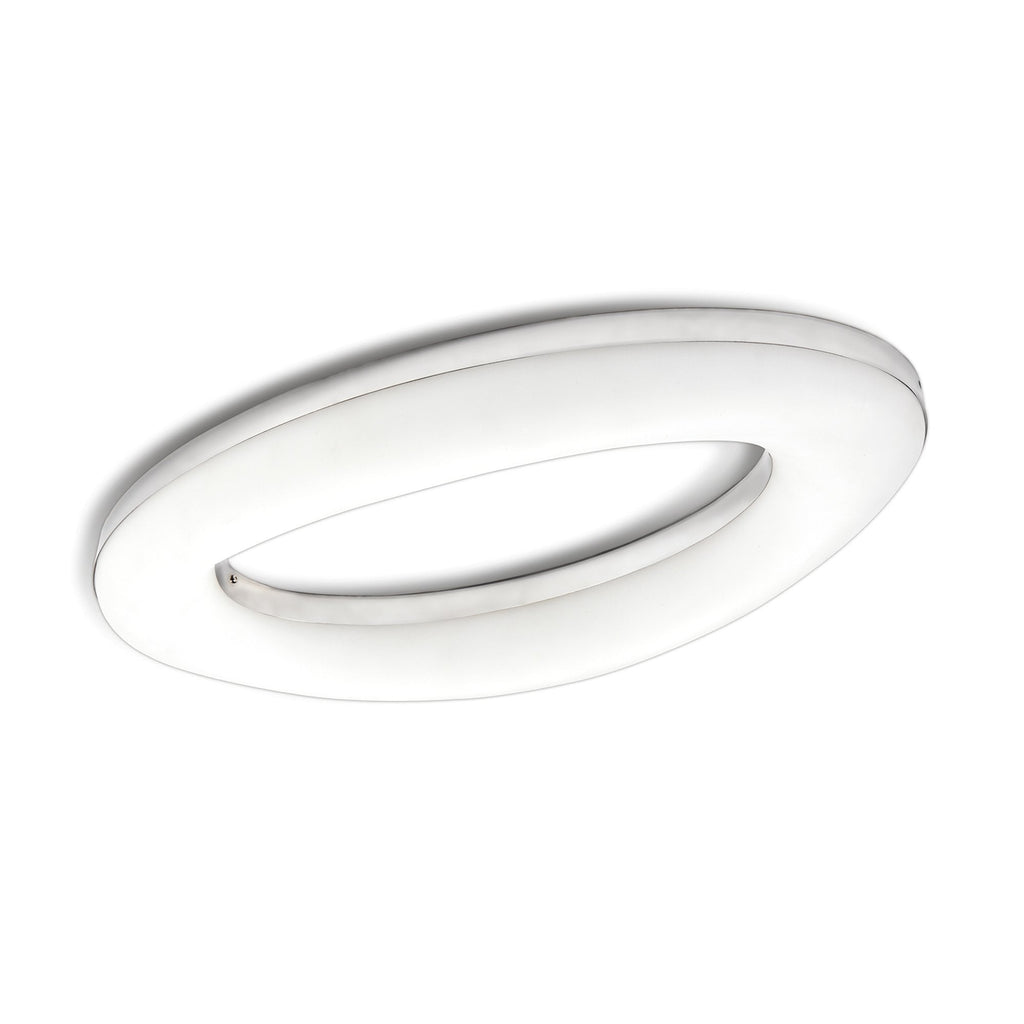 M4902 Oakley Oval Flush Ceiling 40W LED Polished Chrome / Frosted Acrylic