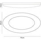 M4902 Oakley Oval Flush Ceiling 40W LED Polished Chrome / Frosted Acrylic