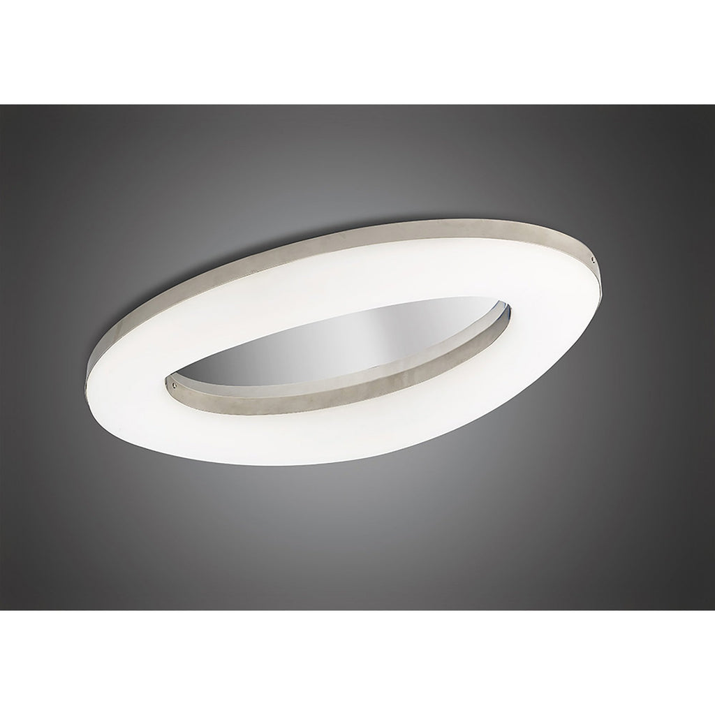 M4902 Oakley Oval Flush Ceiling 40W LED Polished Chrome / Frosted Acrylic