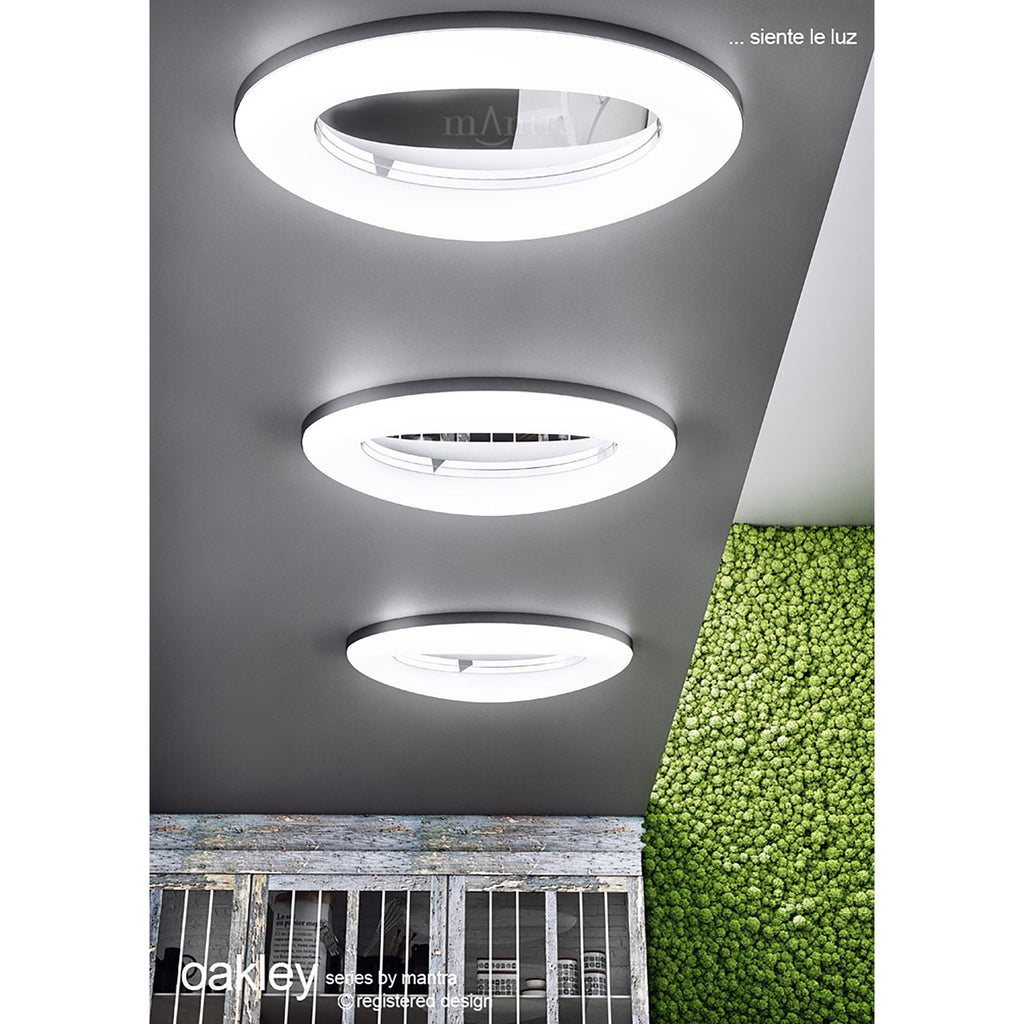 M4902 Oakley Oval Flush Ceiling 40W LED Polished Chrome / Frosted Acrylic