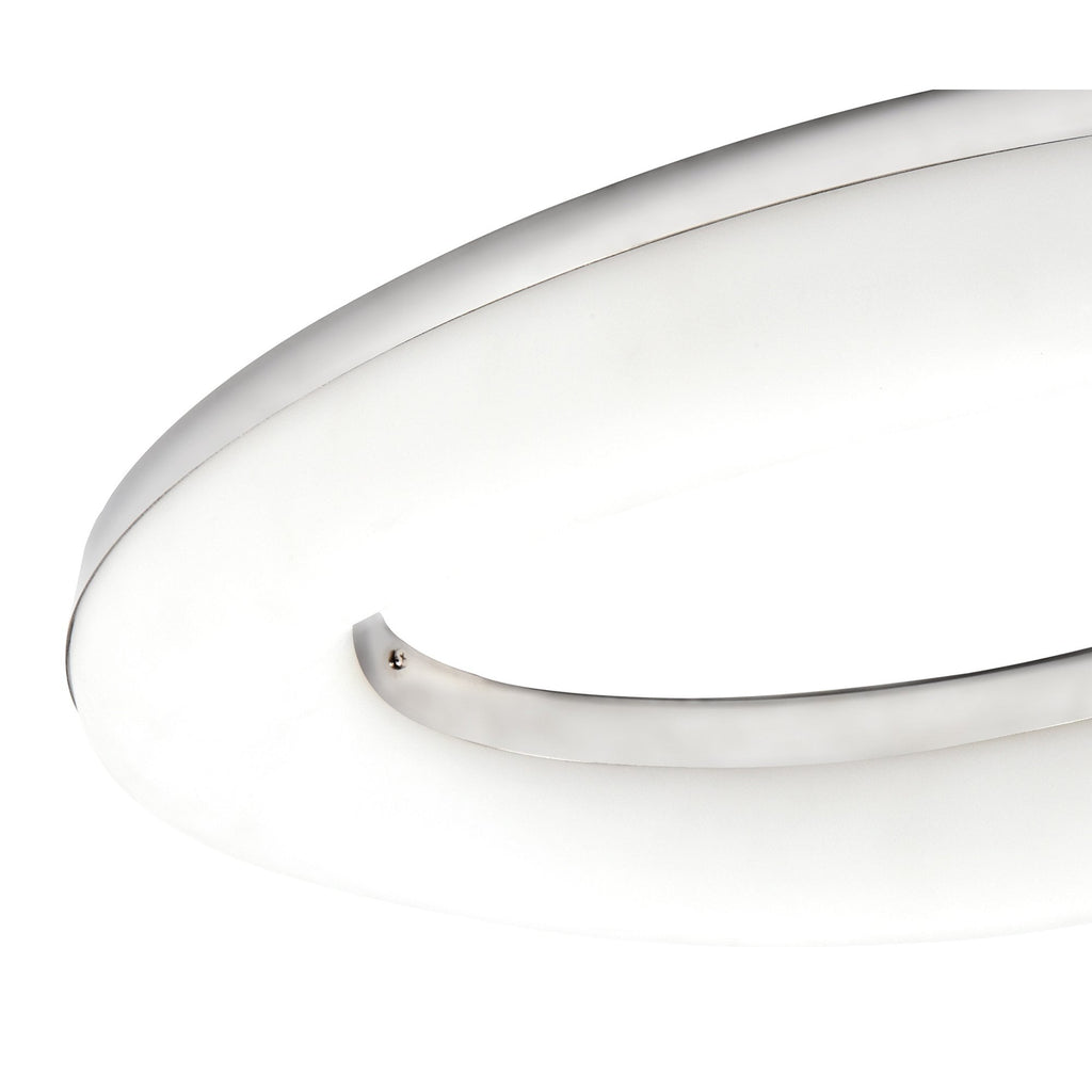 M4902 Oakley Oval Flush Ceiling 40W LED Polished Chrome / Frosted Acrylic
