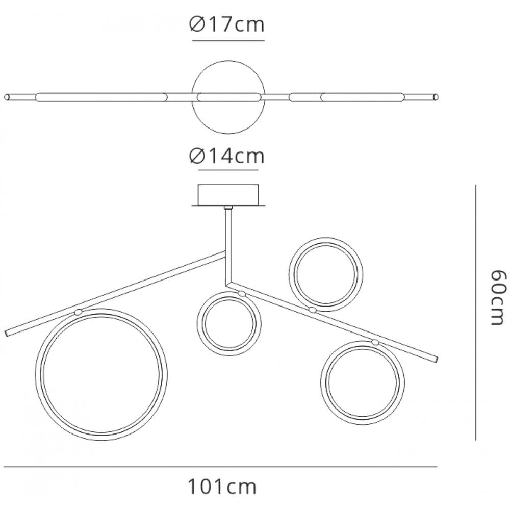 M6590 Olimpia Ceiling 42W LED Chrome