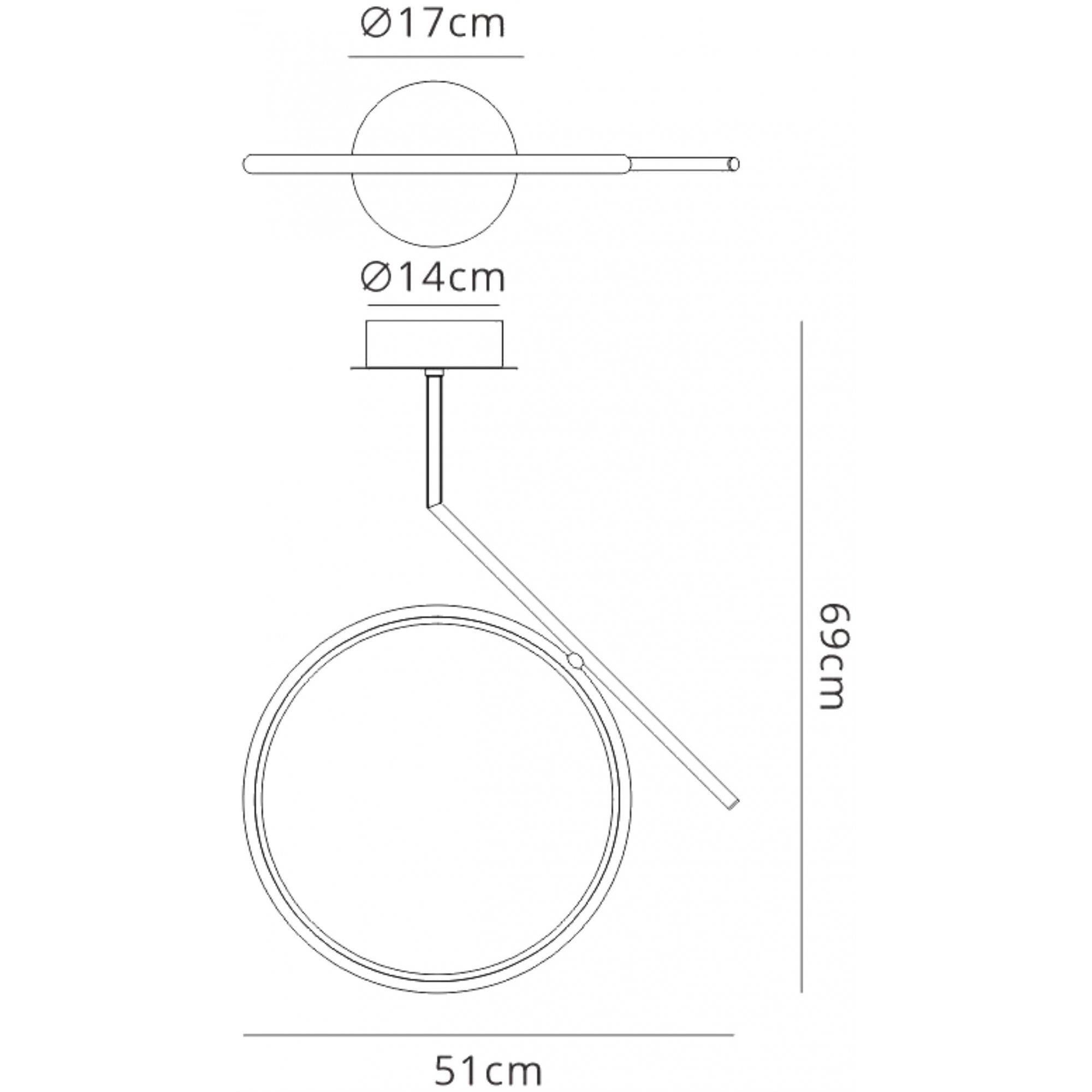 M6583 Olimpia Ceiling 25W LED Satin Gold